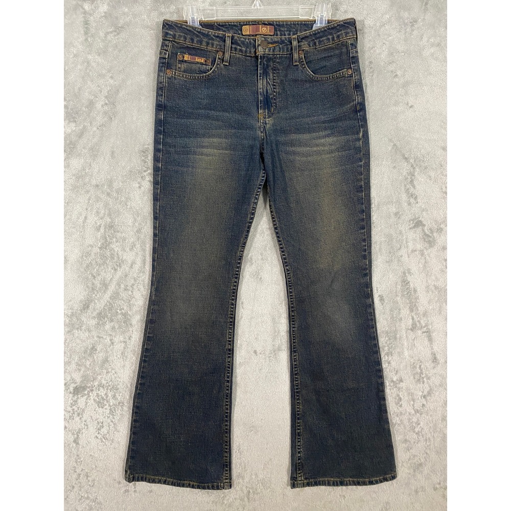 L.E.I. Jeans Sz 9 Blue Dark‎ Wash Bootcut VTG Y2K Stretch Retro Grunge Bratz